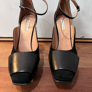 Dries Van Noten Black Ankle Strap Heels
